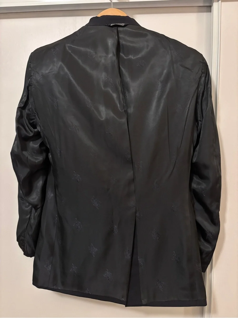 Vintage Mens Burberry Gold Button Sport Coat Size 40R Navy Blue Ivy Style Wool